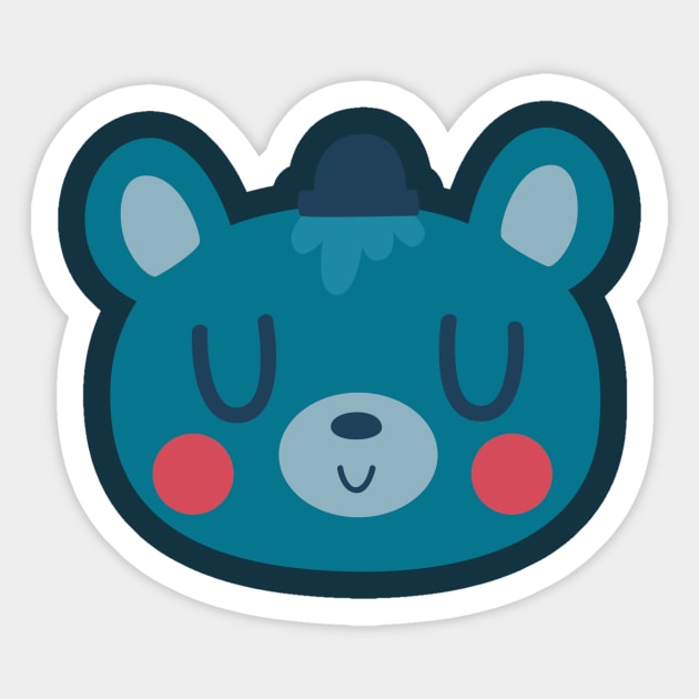 Blue Bear Wearing A Top Hat Sticker by clairestamper